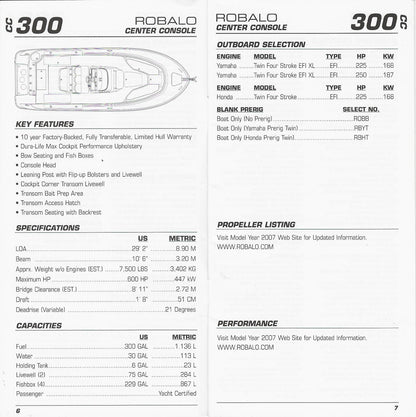 Robalo 2007 Specification Brochure