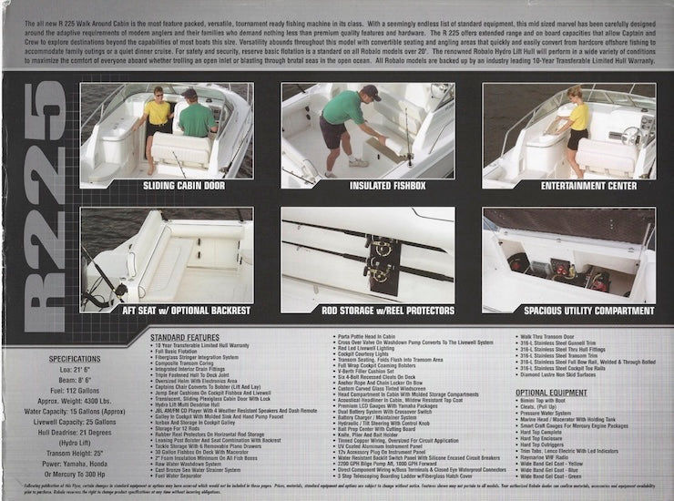 Robalo R225 Walkaround Specification Brochure