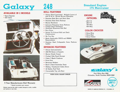 Galaxy 248 Aft Cabin Performance Test Brochure