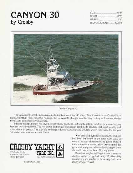 Crosby Canyon 30 / Hawk 29 Brochure