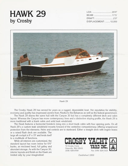 Crosby Canyon 30 / Hawk 29 Brochure