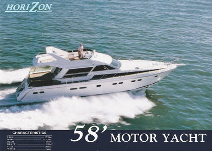 Horizon 58 Motor Yacht Specification Brochure