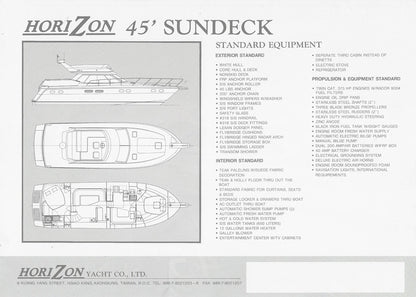 Horizon 45 Sundeck Specification Brochure