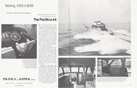 Pacifica 44 Yachting Magazine Reprint Brochure