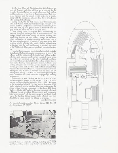 Pacifica 44 Yachting Magazine Reprint Brochure