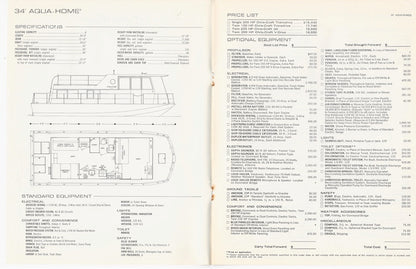 Chris Craft 1972 Aqua Home Specification and Price Brochure