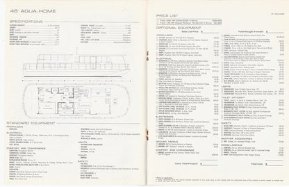 Chris Craft 1972 Aqua Home Specification and Price Brochure