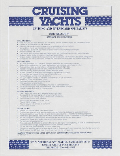 Lord Nelson 41 Digital Brochure Package