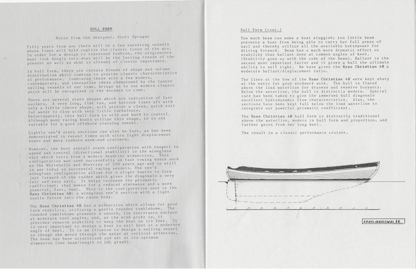 Hans Christian 48 Specification Brochure