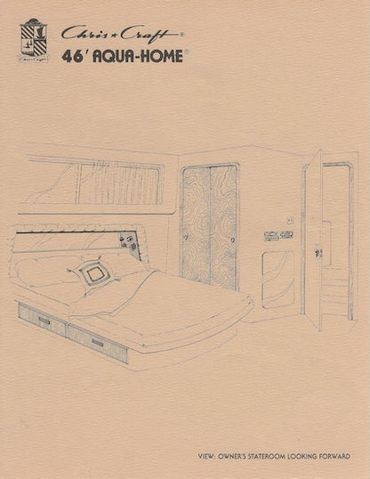 Chris Craft  Aqua Home 46 Renderings & Specification Sheets