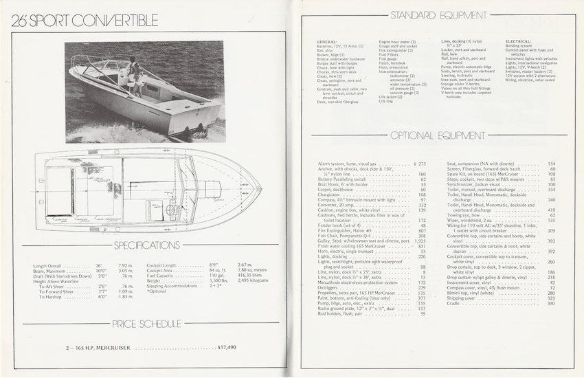 Bertram 1975/1976 Specification Brochure