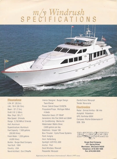 Burger Windrush Showboats Monthly Magazine Reprint