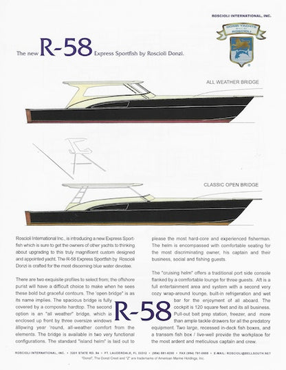 Roscioli R-58 Express Specficiation Brochure
