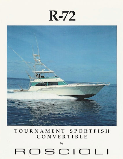 Roscioli Donzi R-72 Specification Brochure