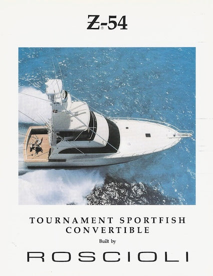 Roscioli Donzi R-54 Specification Brochure