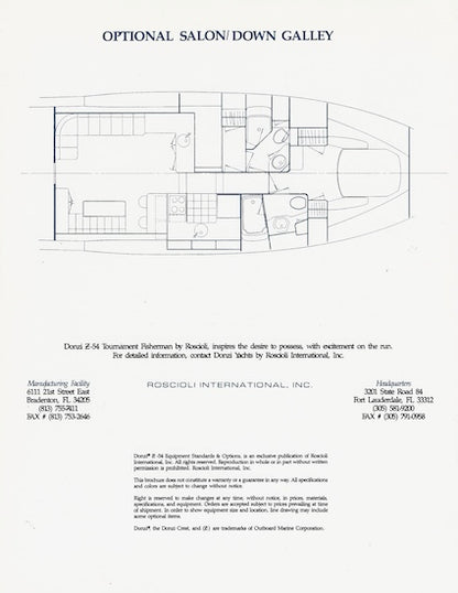 Roscioli Donzi R-54 Specification Brochure