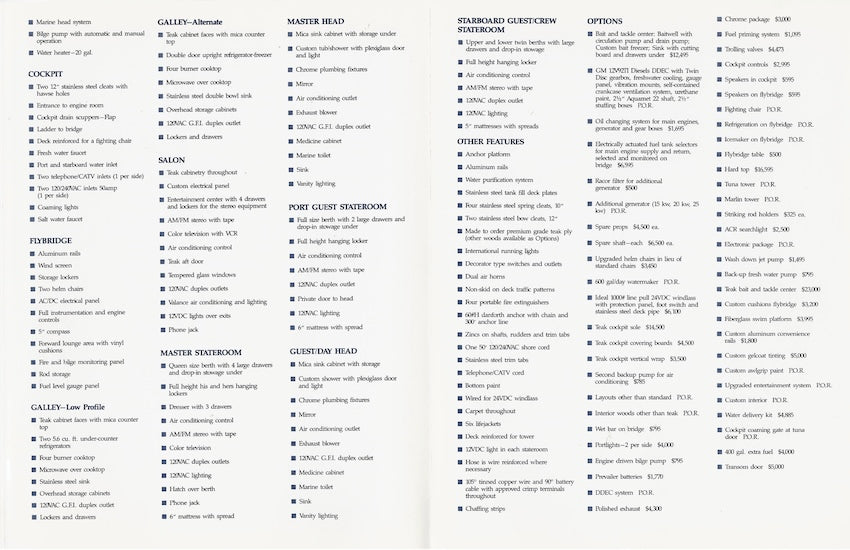 Roscioli Donzi R-54 Specification Brochure