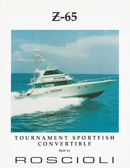 Roscioli Donzi R-65 Specification Brochure