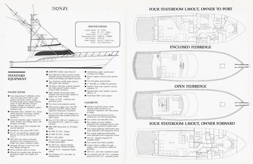 Roscioli Donzi R-65 Specification Brochure