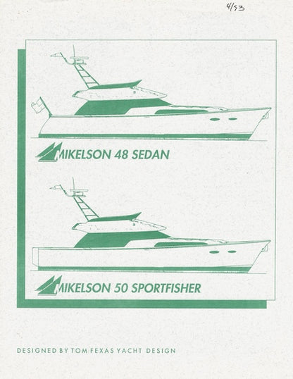 Mikelson 48 Sedan / 50 Sportfisher Specification Brochure