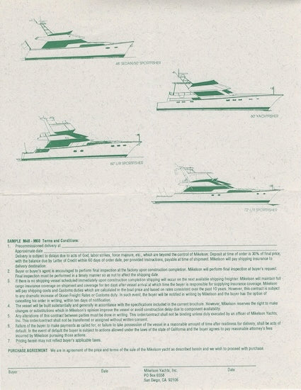 Mikelson 60 Sportfisher Specification Brochure
