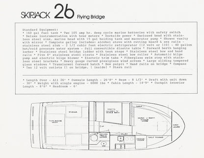 Skipjack 26 Flying Bridge Specification Brochure