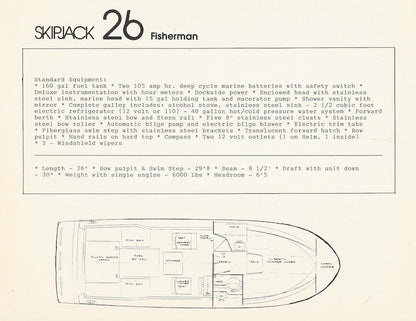 Skipjack 26 Fisherman Specification Brochure