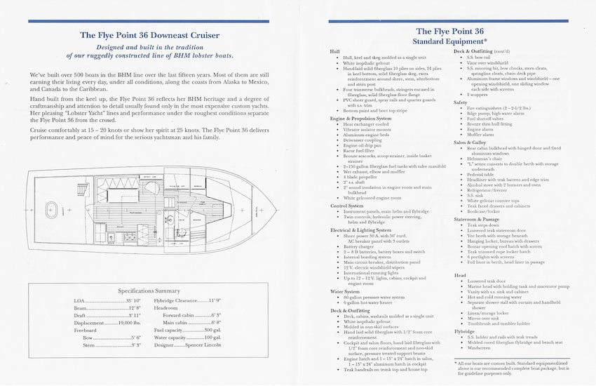 Fly Point 36 Specification Brochure