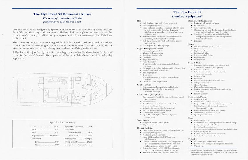 Fly Point 39 Specification Brochure