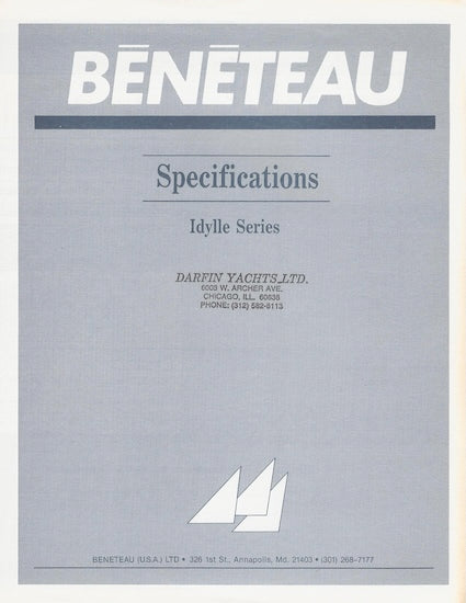 Bénéteau 1980s Idylle Specification Brochure