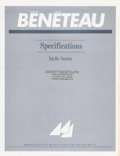 Bénéteau 1980s Idylle Specification Brochure