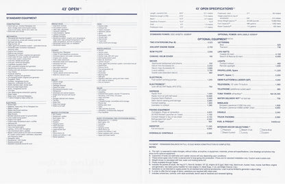 Viking 43 Open / Sport Fish Specification Brochure