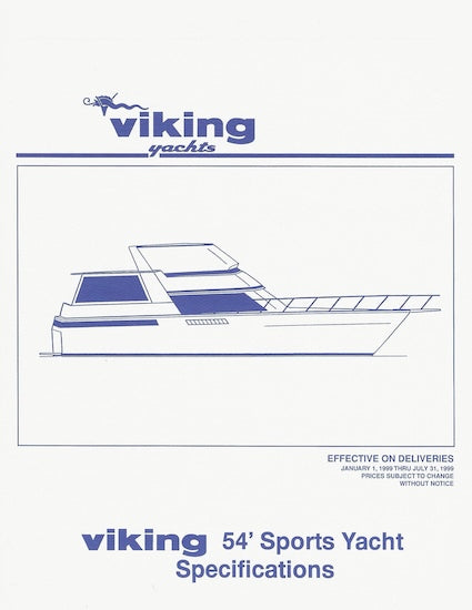 Viking 54 Sports Yacht Specification Brochure