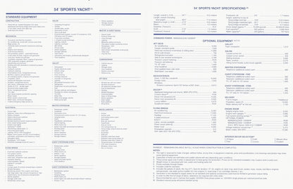 Viking 54 Sports Yacht Specification Brochure