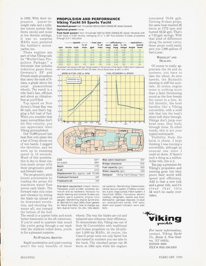 Viking 54 Sports Yacht Boating Magazine Reprint Brochure