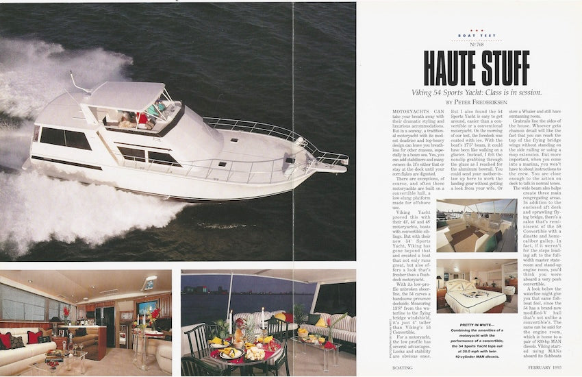 Viking 54 Sports Yacht Boating Magazine Reprint Brochure