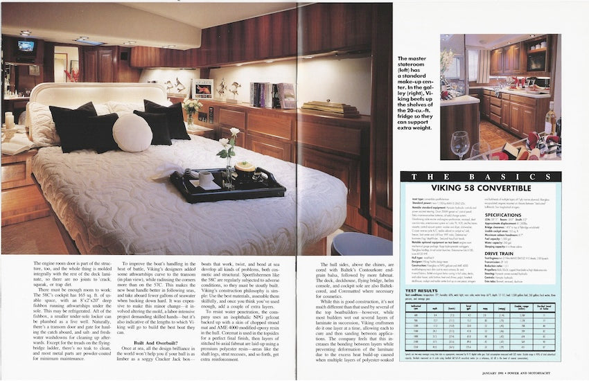 Viking 58 Convertible Power & Motoryacht Magazine Reprint Brochure