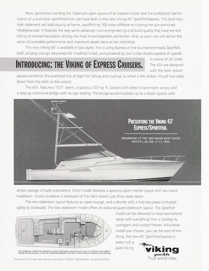 Viking 43 Express Preliminary Brochure