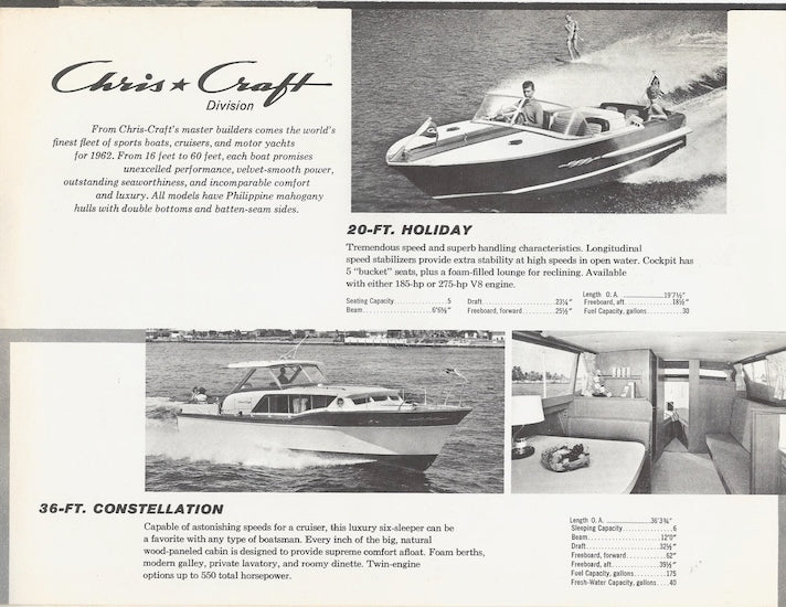 Chris Craft 1962 Poster Brochure