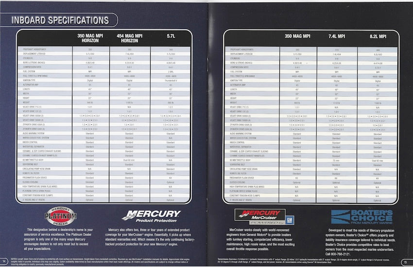Mercury 2000 Mercruiser Inboards Brochure