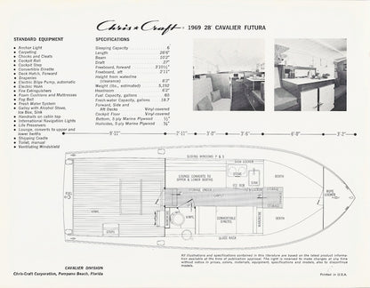 Chris Craft 1969 Cavalier Folder Brochure