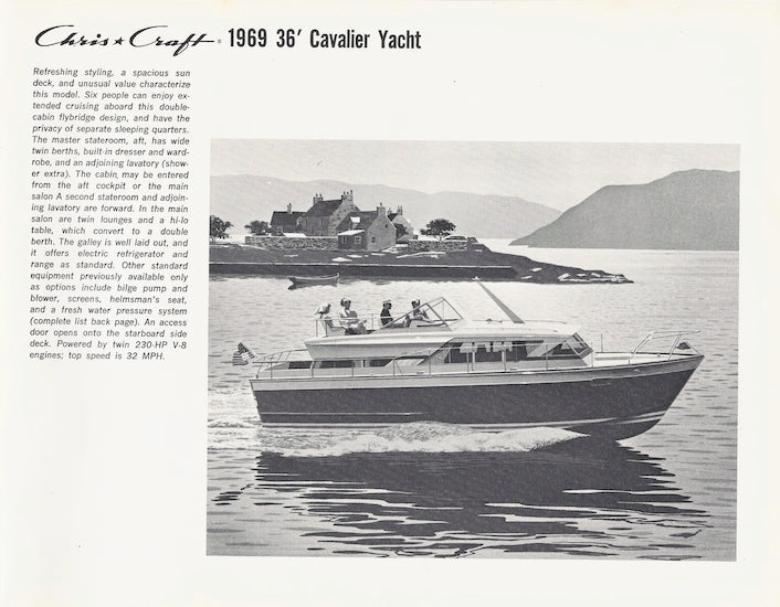 Chris Craft 1969 Cavalier Folder Brochure