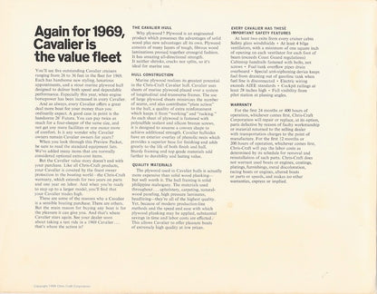 Chris Craft 1969 Cavalier Folder Brochure