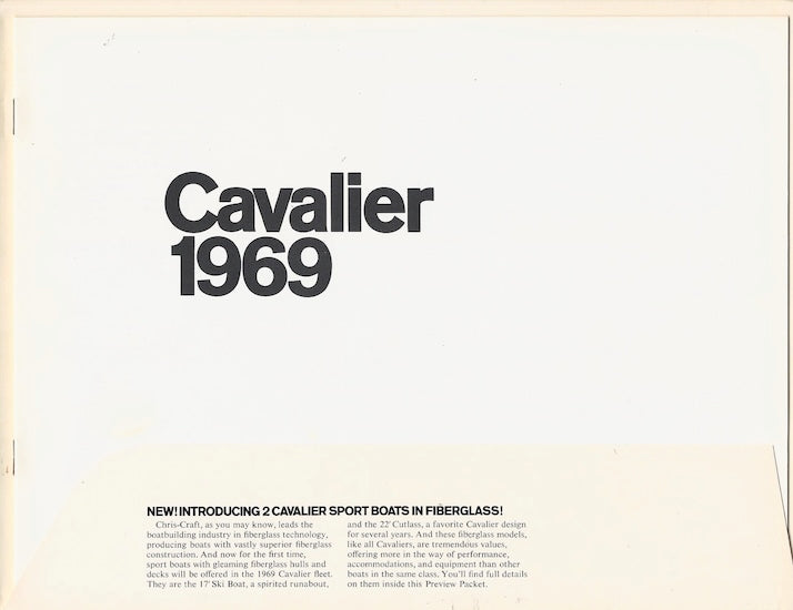 Chris Craft 1969 Cavalier Folder Brochure
