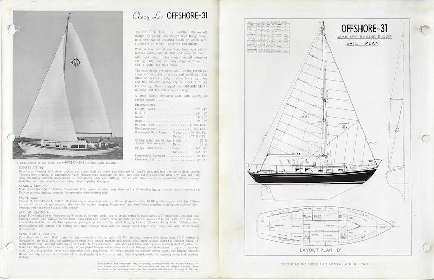 Cheoy Lee 31 Offshore Brochure