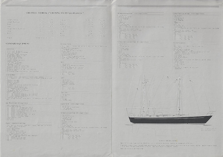Cheoy Lee Pedrick 47 Specification Brochure