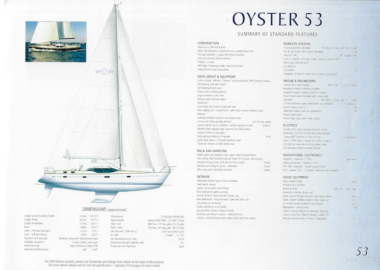 Oyster 2000 Specification Brochure
