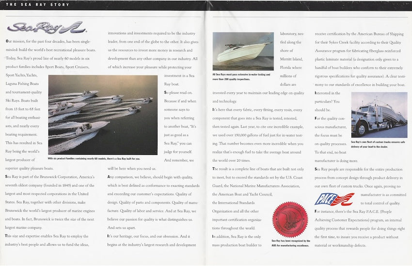 Sea Ray 1993 Poster Brochure