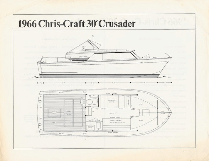Chris Craft Crusader 30 Specification Brochure