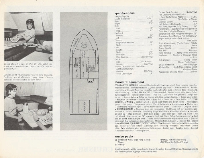 Owens Commando 24 Sea Skiff Cruiser Specification Brochure
